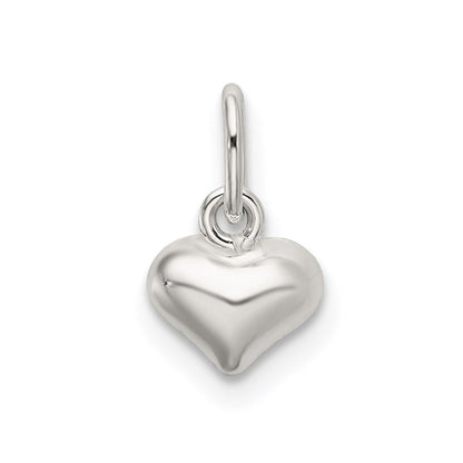 Sterlingsilber Poliert Gewölbt Herz Charm