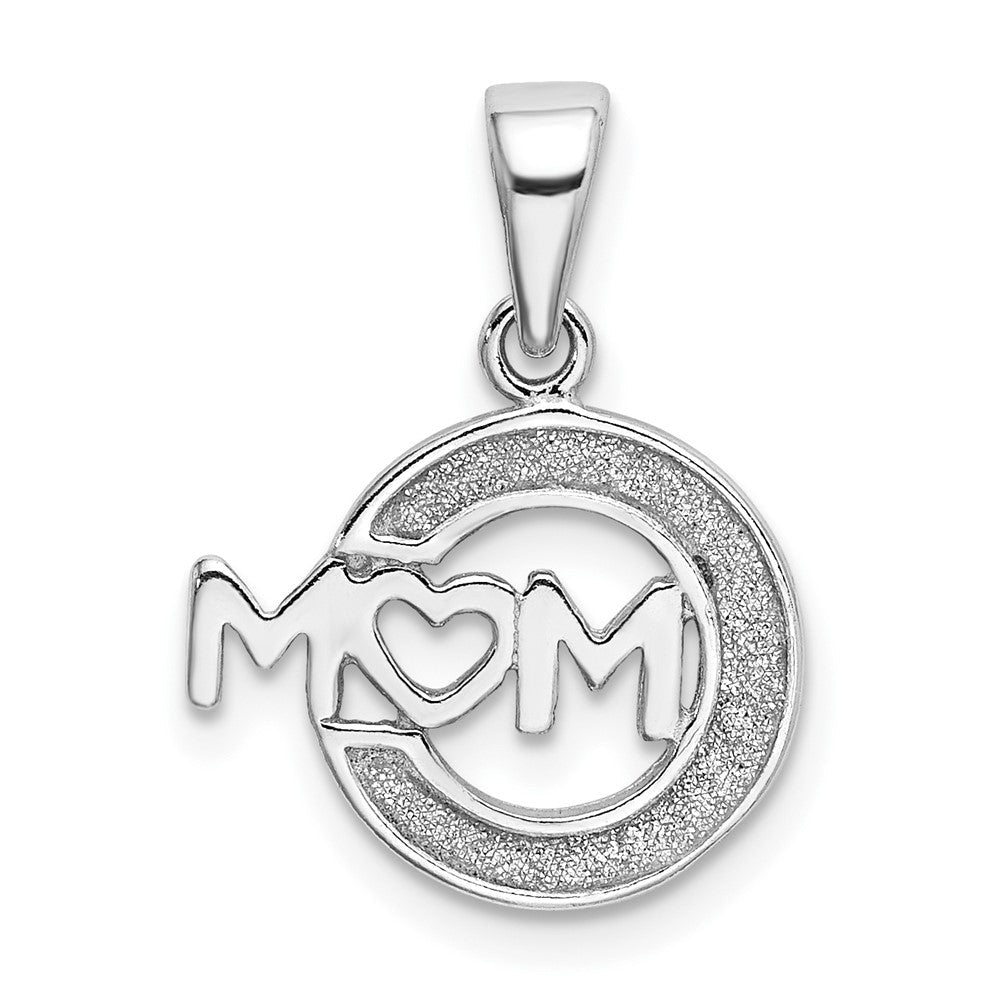 Sterlingsilber Rhodiniert Emaille Glitzer Stoff Mama Anhänger