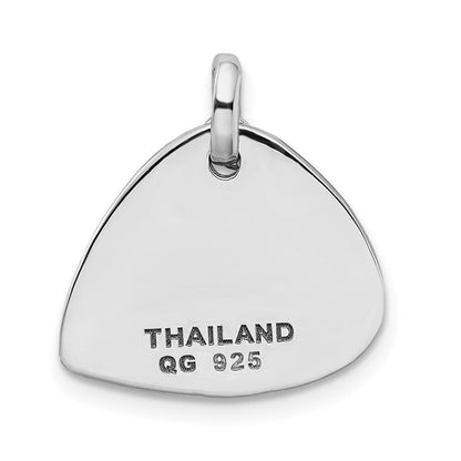 Sterlingsilber Rhodiniert-plate Kristall Antik Gitarre Pick Anhänger