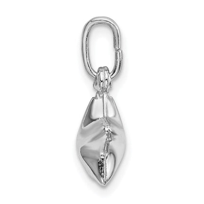 Sterlingsilber Rhodiniert Poliert Gewölbt Stern Charm