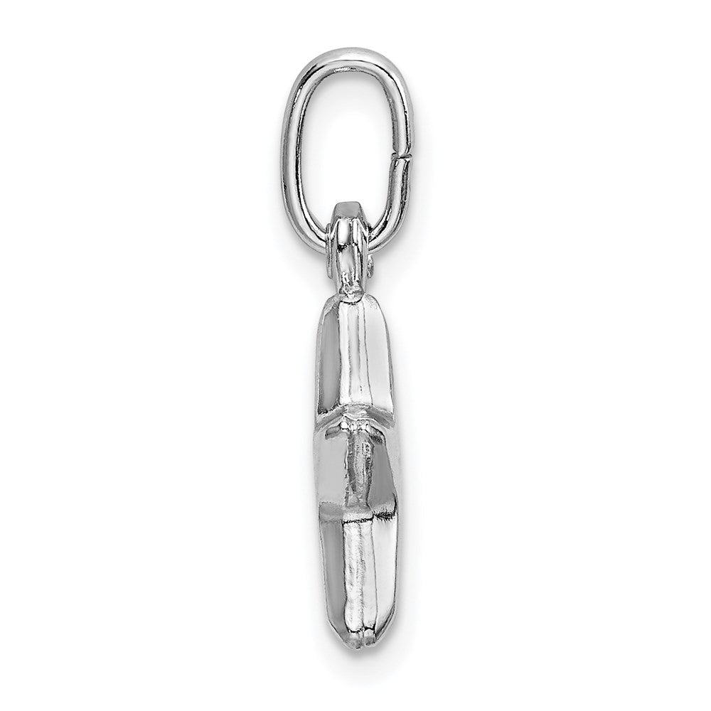 Sterlingsilber Rhodiniert Poliert Stern Charm