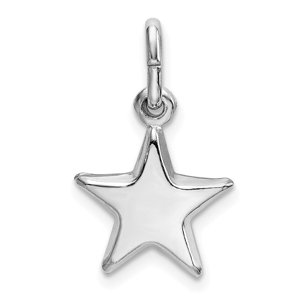 Sterlingsilber Rhodiniert Poliert Stern Charm
