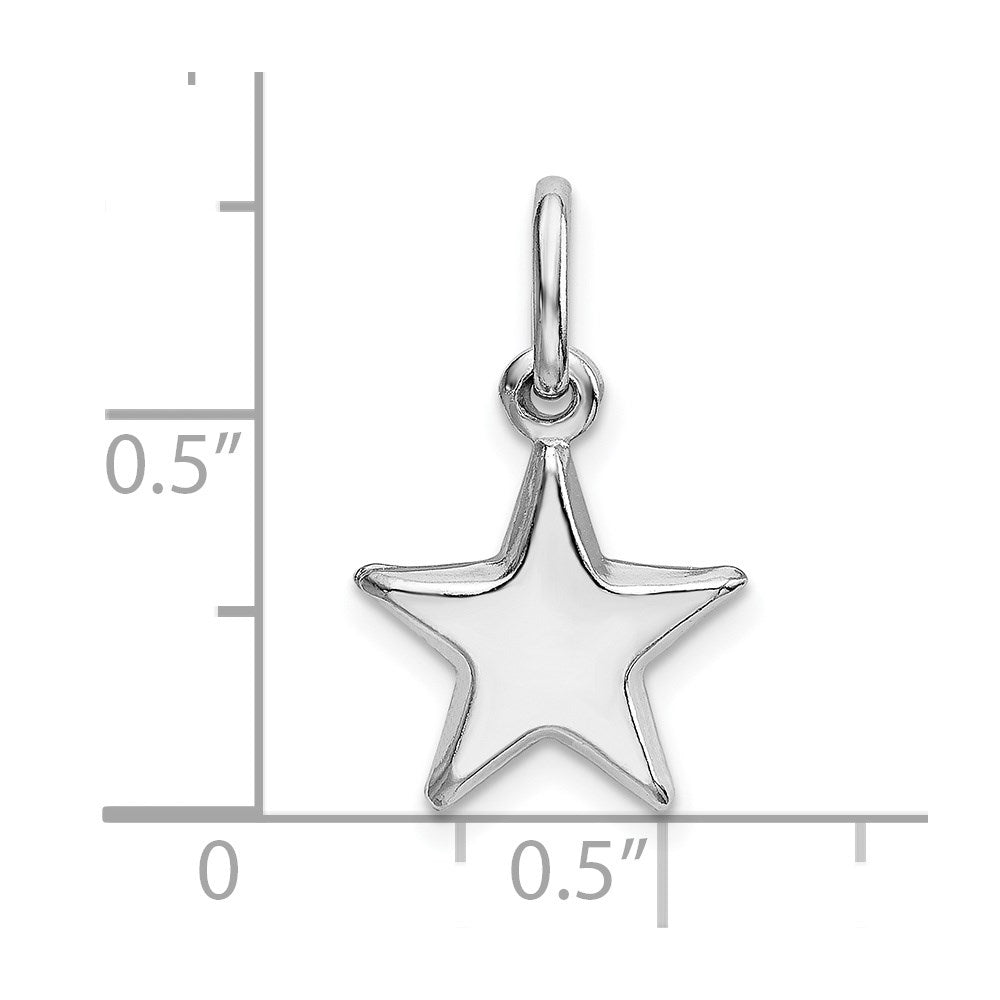 Sterlingsilber Rhodiniert Poliert Stern Charm