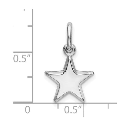 Sterlingsilber Rhodiniert Poliert Stern Charm
