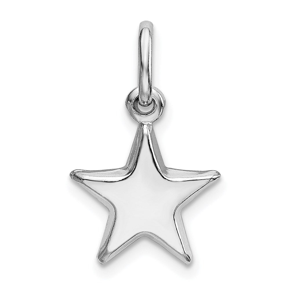 Sterlingsilber Rhodiniert Poliert Stern Charm