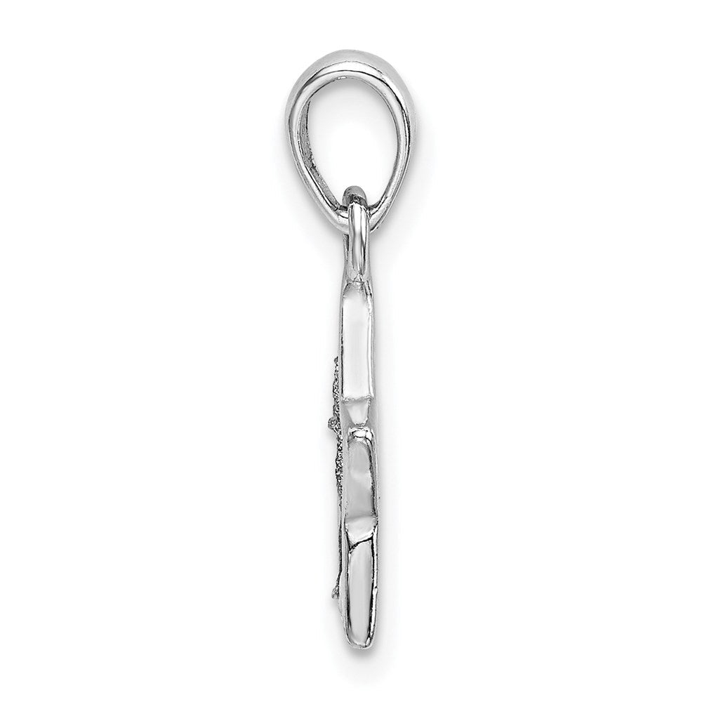 Sterlingsilber Rhodiniert Glitzer Emaille Stoff Stern Anhänger
