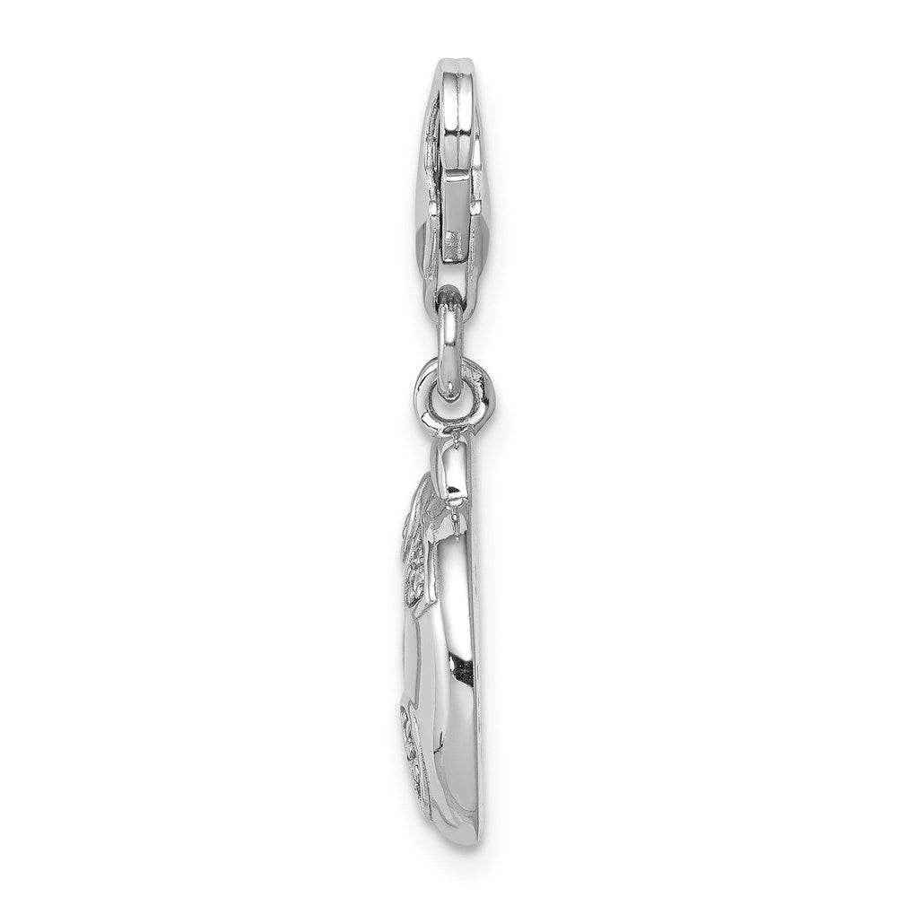 Sterlingsilber Silber Rhodiniert Zirkonia Marienkäfer mit Karabinerverschluss Charm