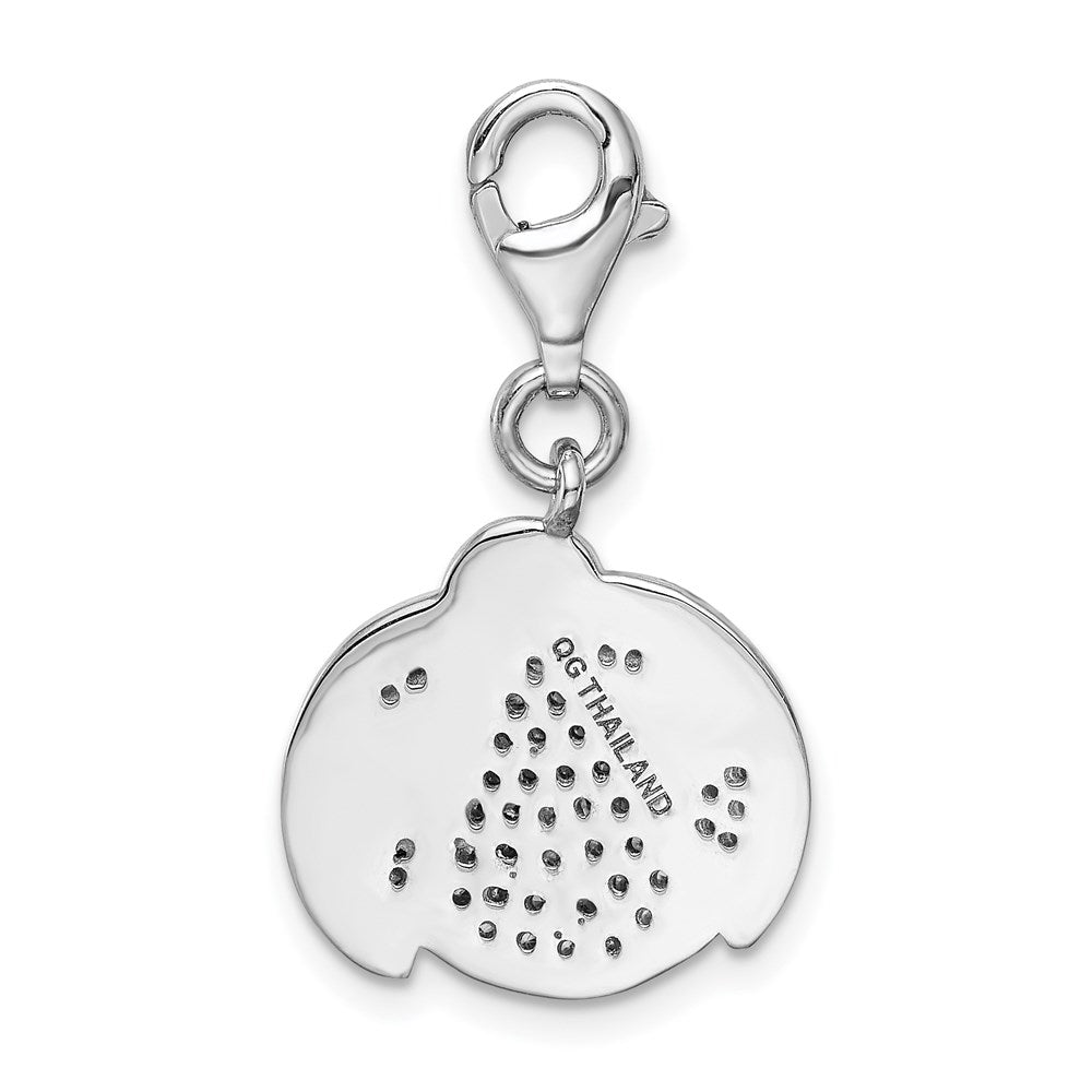 Sterlingsilber Silber Rhodiniert Zirkonia Marienkäfer mit Karabinerverschluss Charm