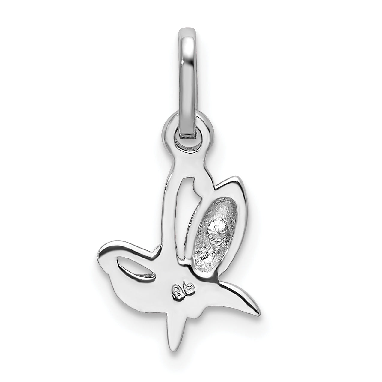 Sterlingsilber Rhodiniert Zirkonia Schmetterling Anhänger