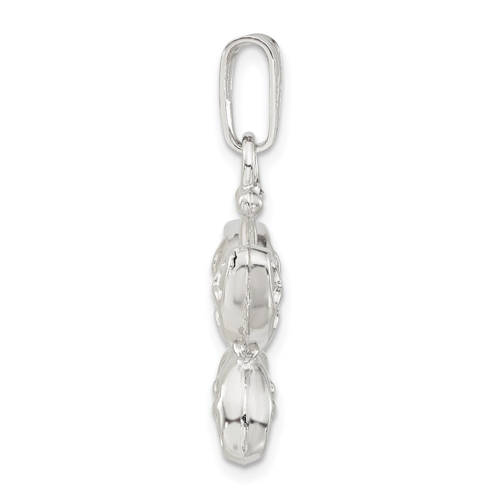 Sterlingsilber Rhodiniert Poliert Gewölbt Schmetterling Charm