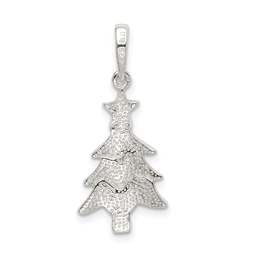 Sterlingsilber Poliert Emailliert Weihnachten Baum Anhänger