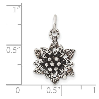 Sterlingsilber Antikisiert Blume Anhänger