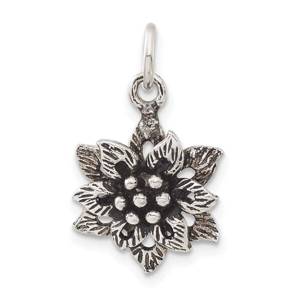 Sterlingsilber Antikisiert Blume Anhänger