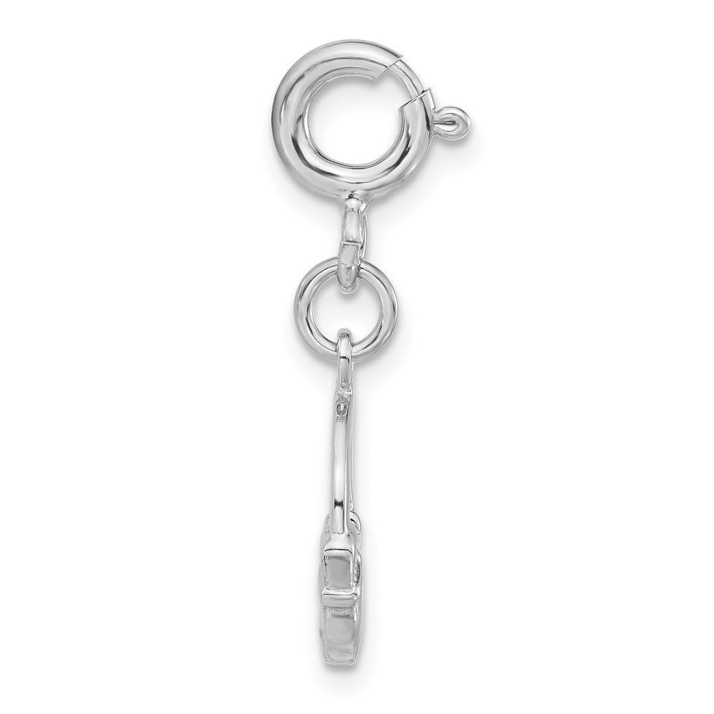 Sterlingsilber Rhodiniert Claddagh mit Federring Verschluss Charm