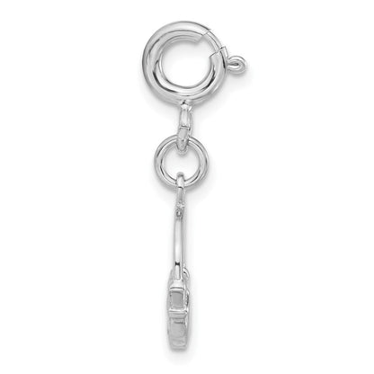 Sterlingsilber Rhodiniert Claddagh mit Federring Verschluss Charm