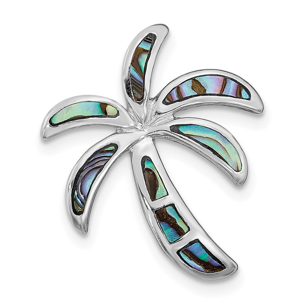 Sterlingsilber Rhodiniert Erzeugt Abalone Palme Baum Anhänger