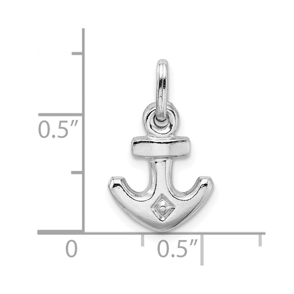 Sterlingsilber Rhodiniert Poliert Anker Charm