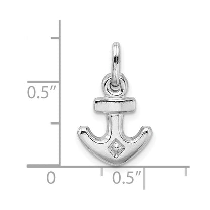 Sterlingsilber Rhodiniert Poliert Anker Charm