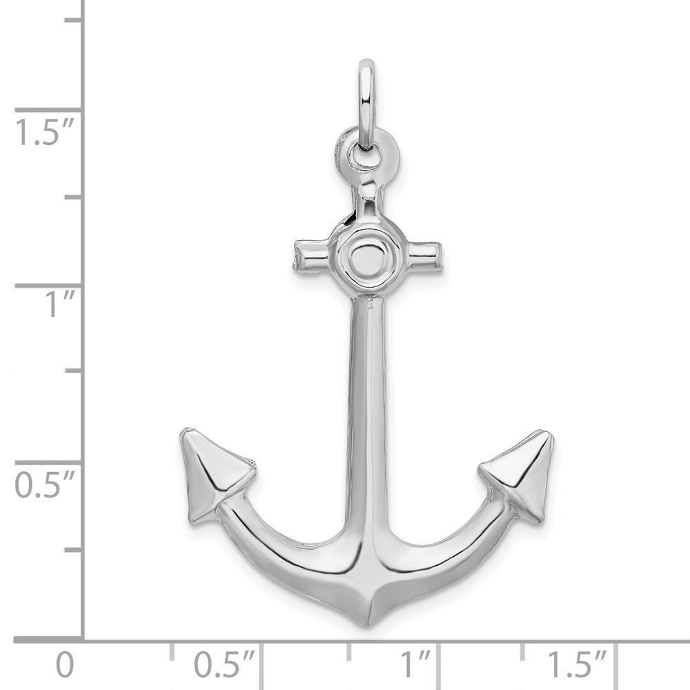 Sterlingsilber Rhodiniert Poliert Anker Charm