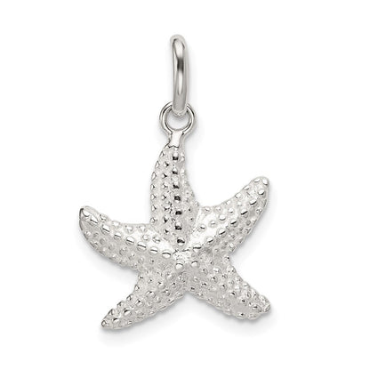 Sterlingsilber Poliert und Strukturiert Seestern Charm