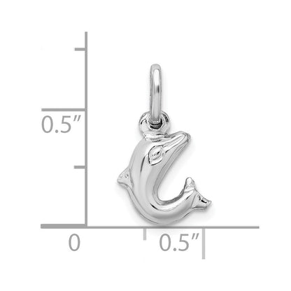 Sterlingsilber Rhodiniert Poliert Springend Delfin Charm