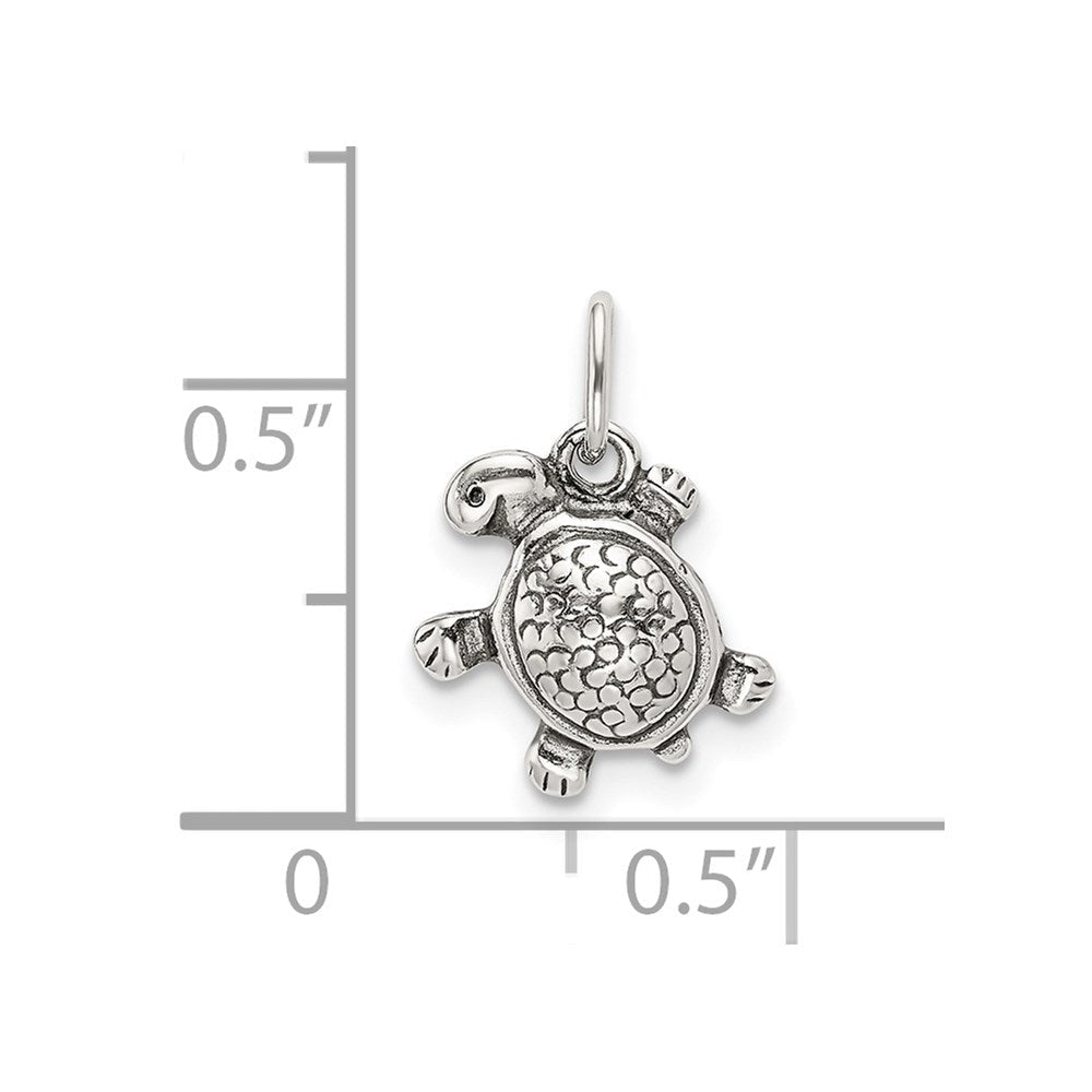 Sterlingsilber Antikisiert Schildkröte Charm