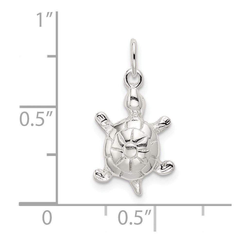 Sterlingsilber Poliert Schildkröte Charm