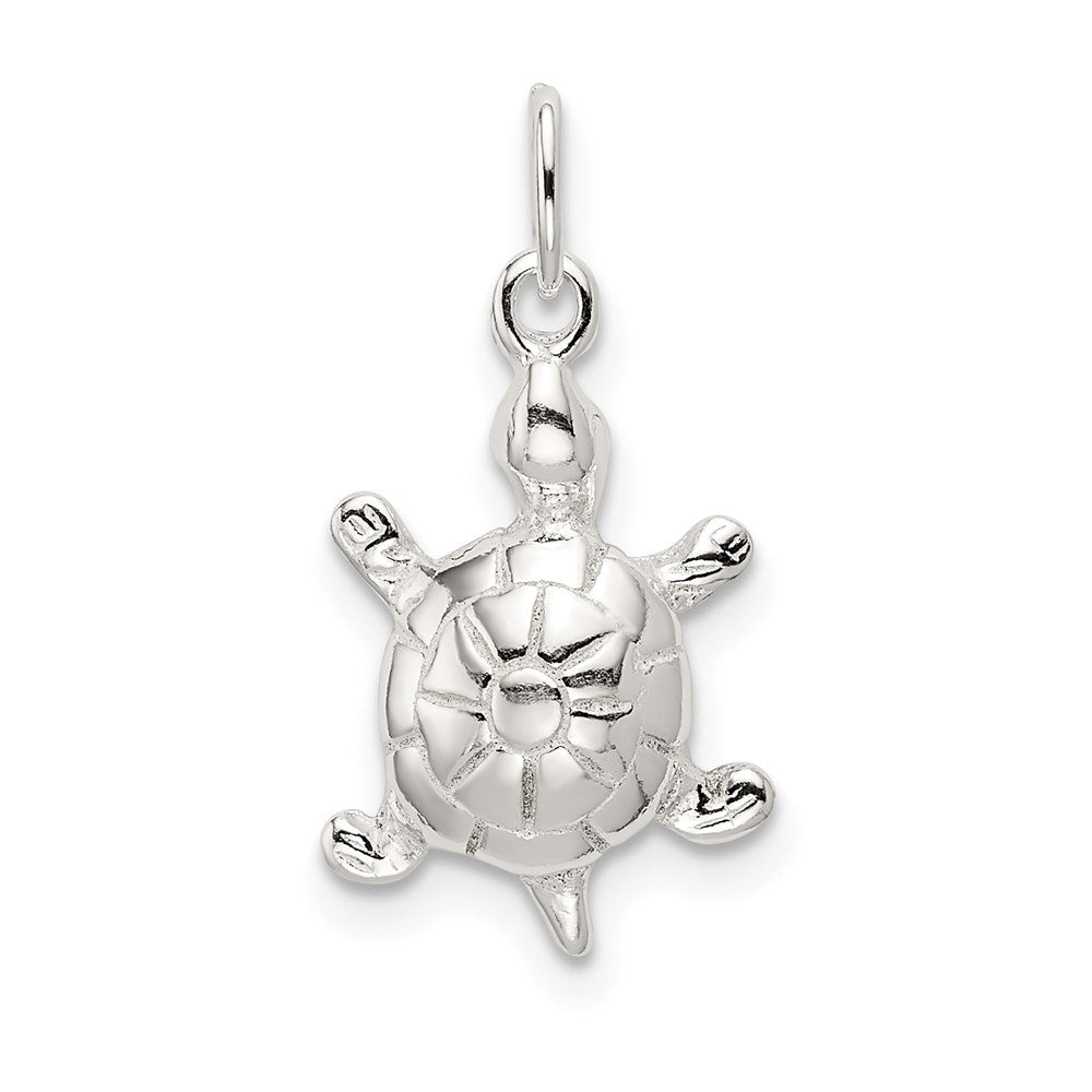 Sterlingsilber Poliert Schildkröte Charm