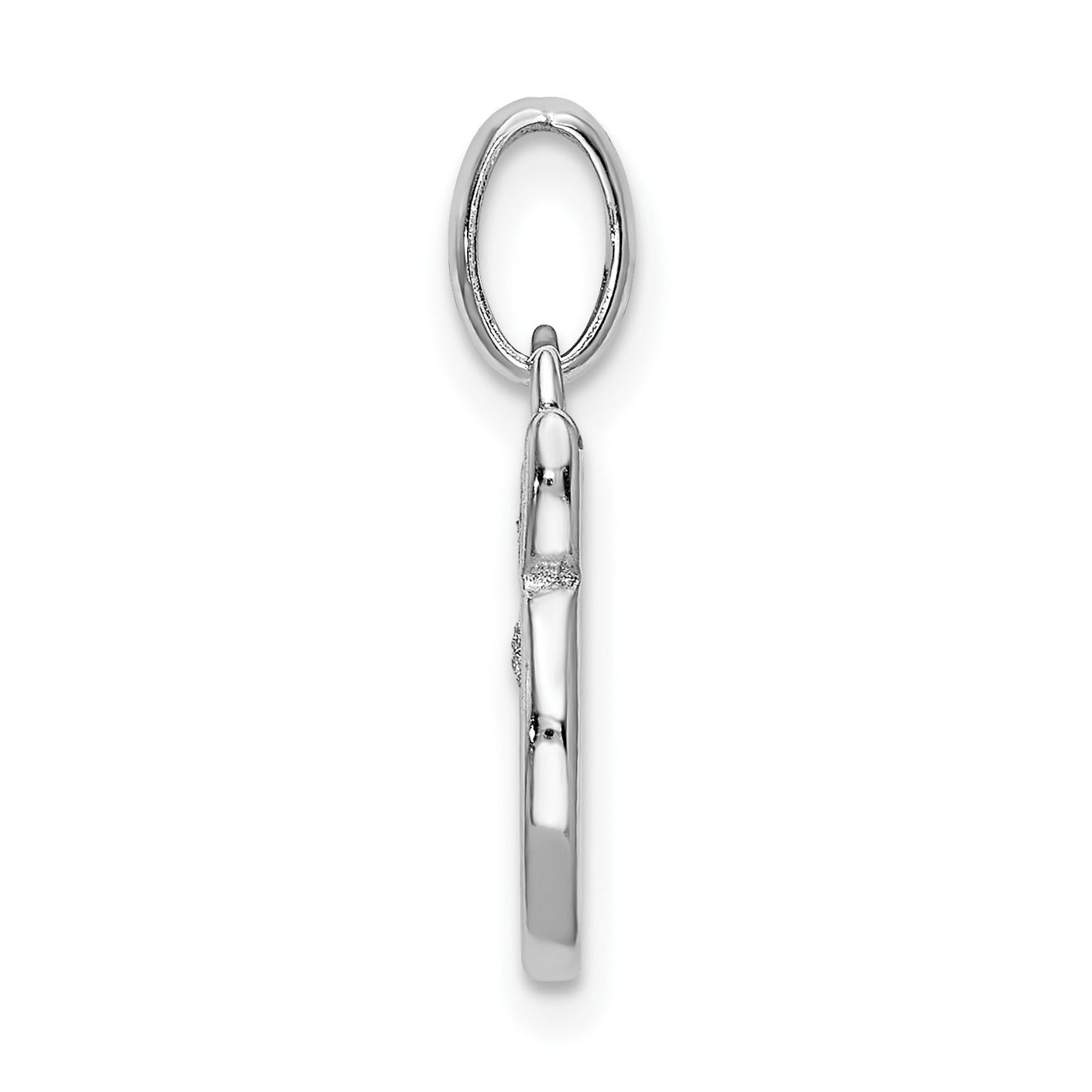 Sterlingsilber Rhodiniert Poliert Emaille & Glitzer Stoff Apple Charm