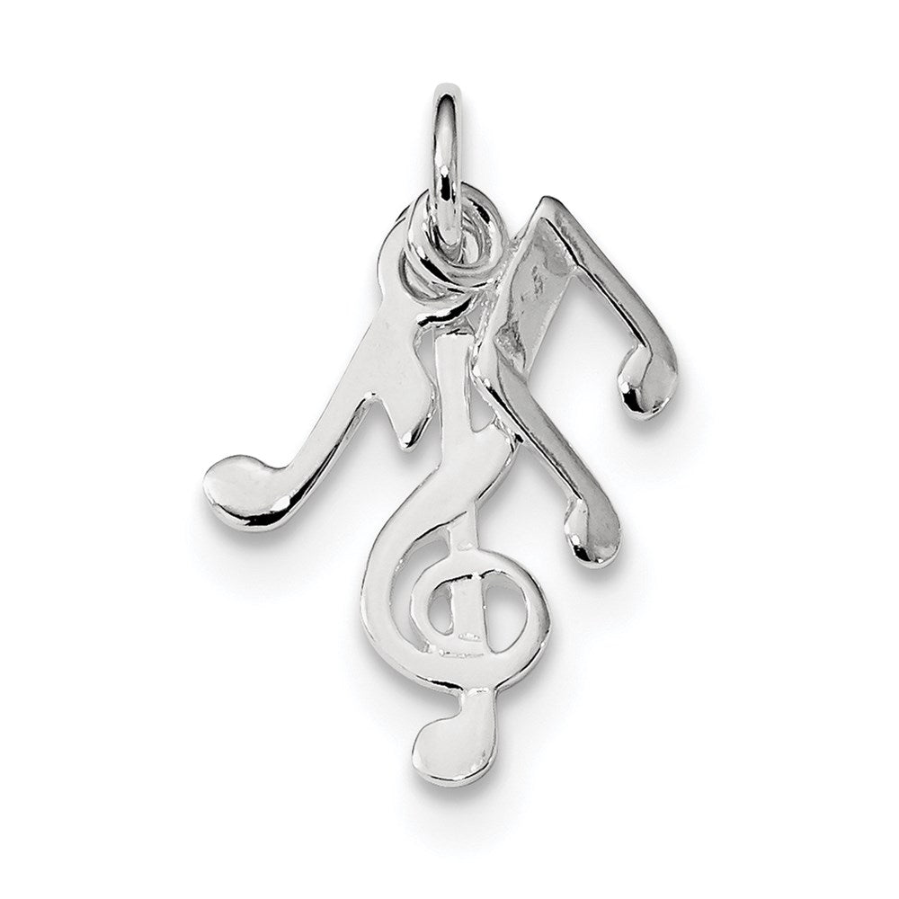 Sterlingsilber Rhodiniert Poliert Musik Notes Charm