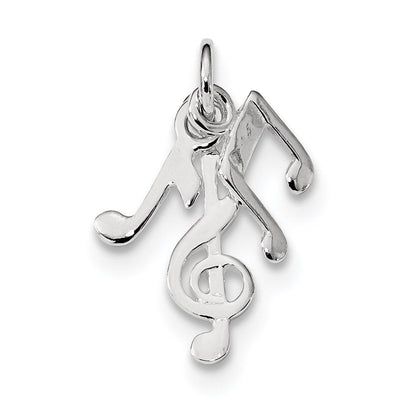 Sterlingsilber Rhodiniert Poliert Musik Notes Charm