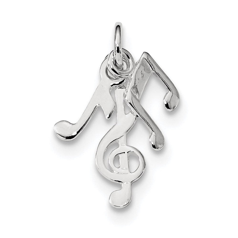 Sterlingsilber Rhodiniert Poliert Musik Notes Charm
