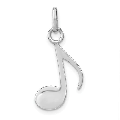 Sterlingsilber Rhodiniert Poliert Musik Note Charm