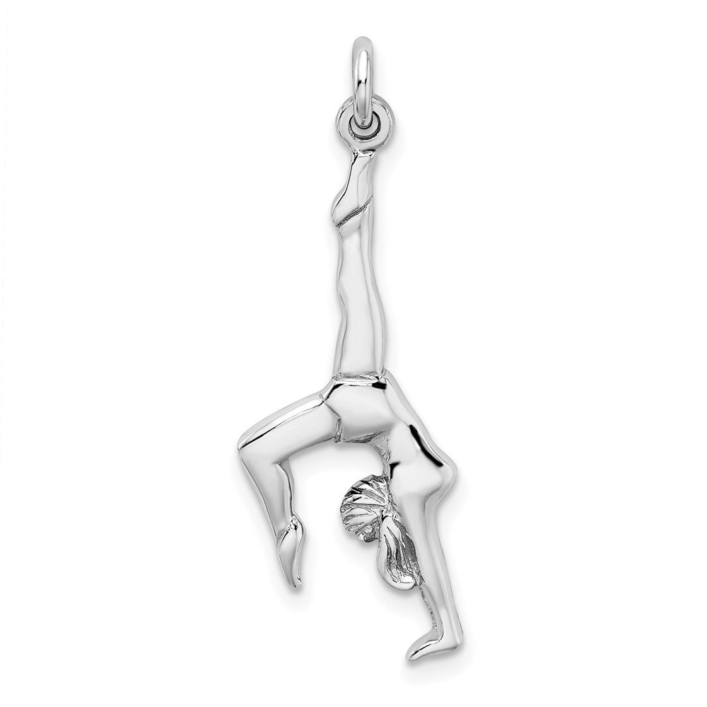 Sterlingsilber Rhodiniert Poliert Gymnast Anhänger