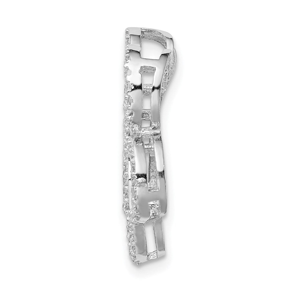 Sterlingsilber Rhodiniert Zirkonia Paw Druck Anhänger