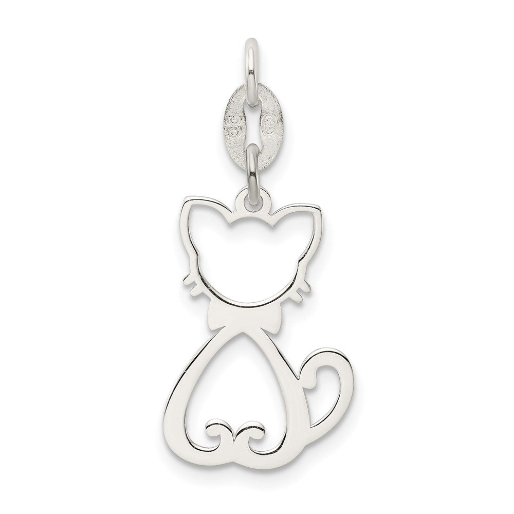 Sterlingsilber Poliert Katze Charm