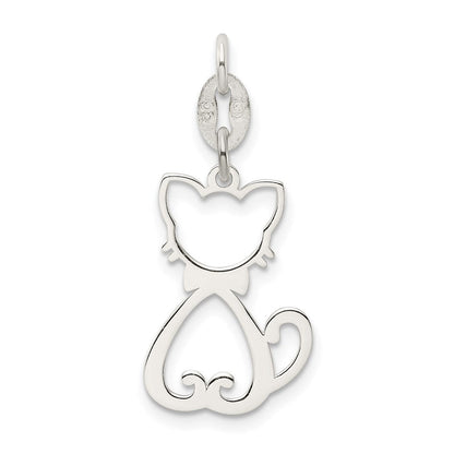 Sterlingsilber Poliert Katze Charm