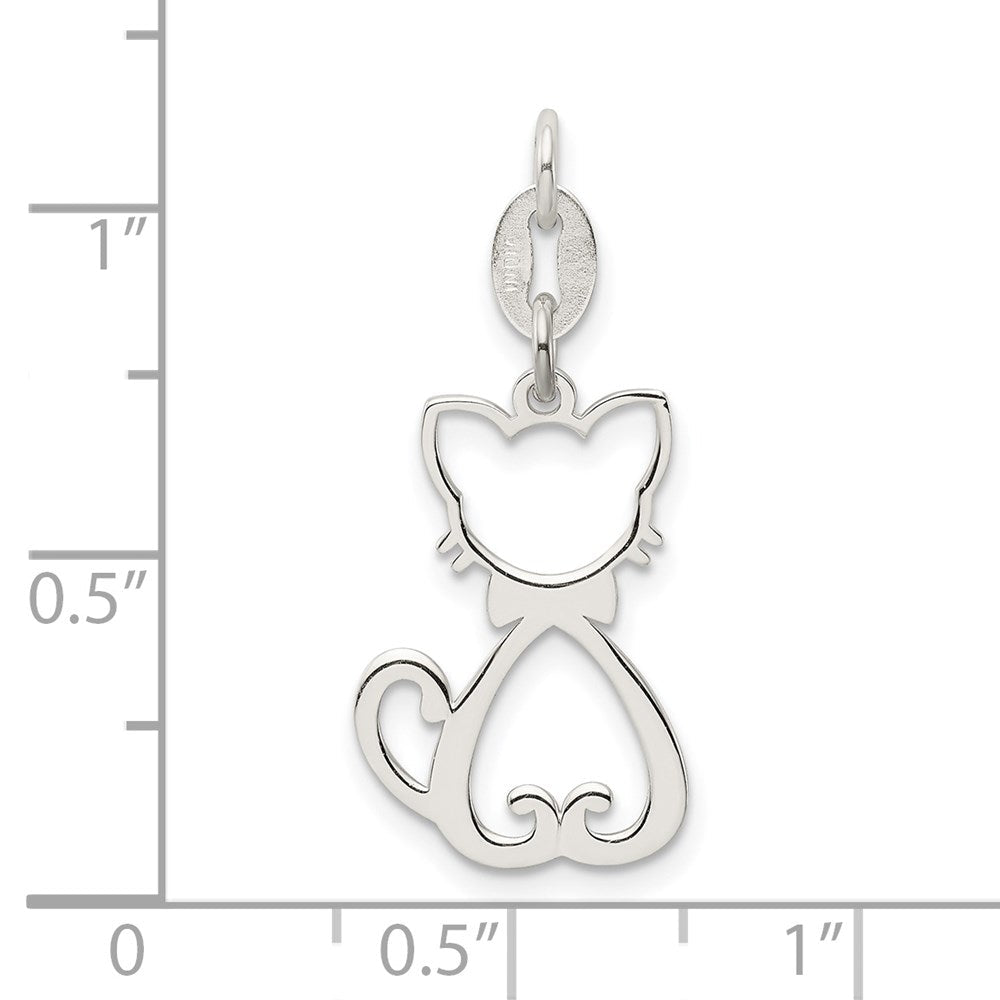 Sterlingsilber Poliert Katze Charm