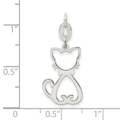 Sterlingsilber Poliert Katze Charm