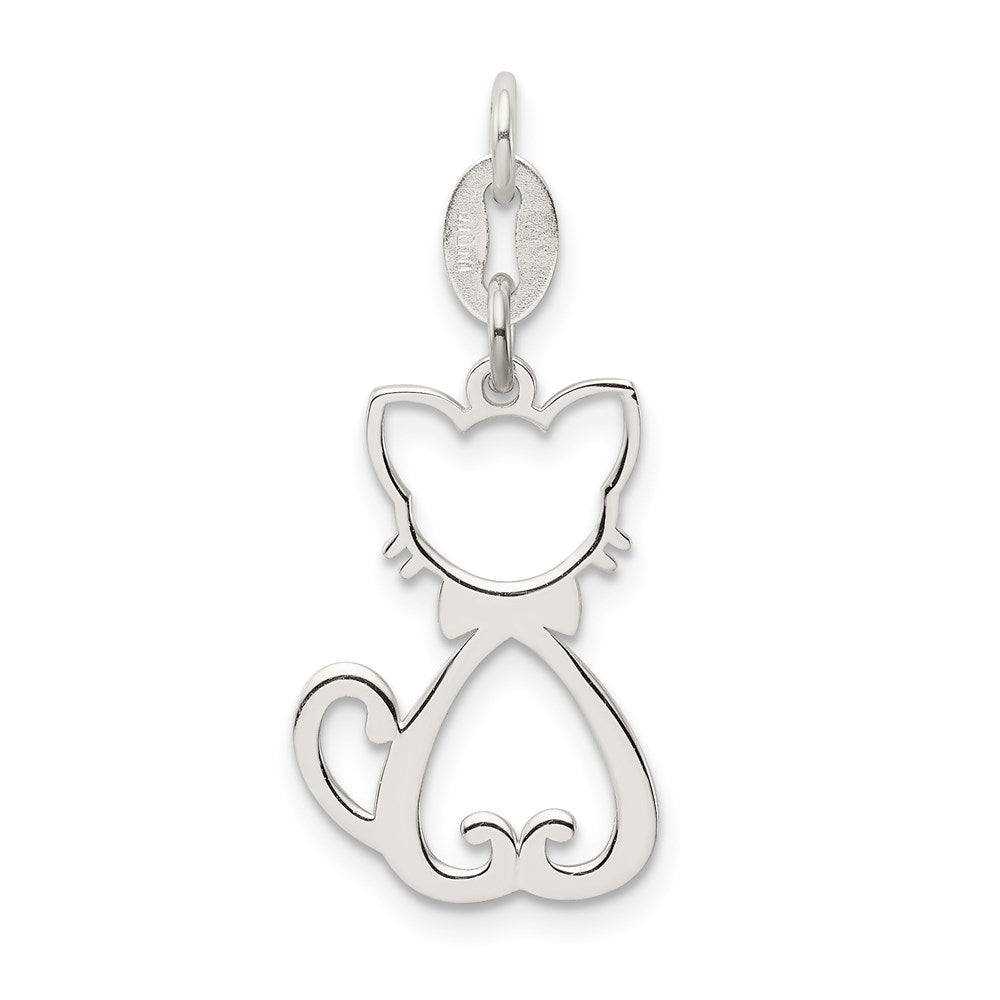 Sterlingsilber Poliert Katze Charm