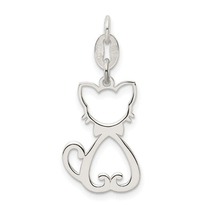 Sterlingsilber Poliert Katze Charm