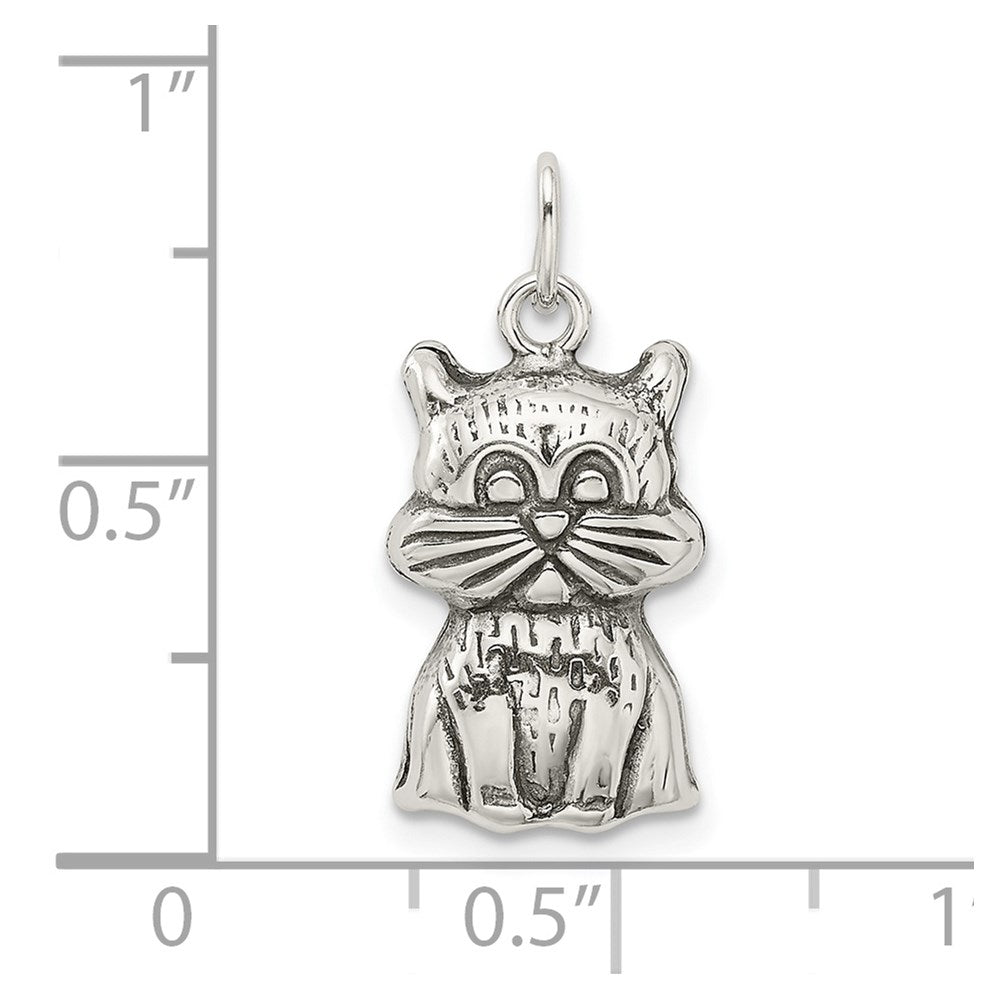 Sterlingsilber Antikisiert Katze Charm