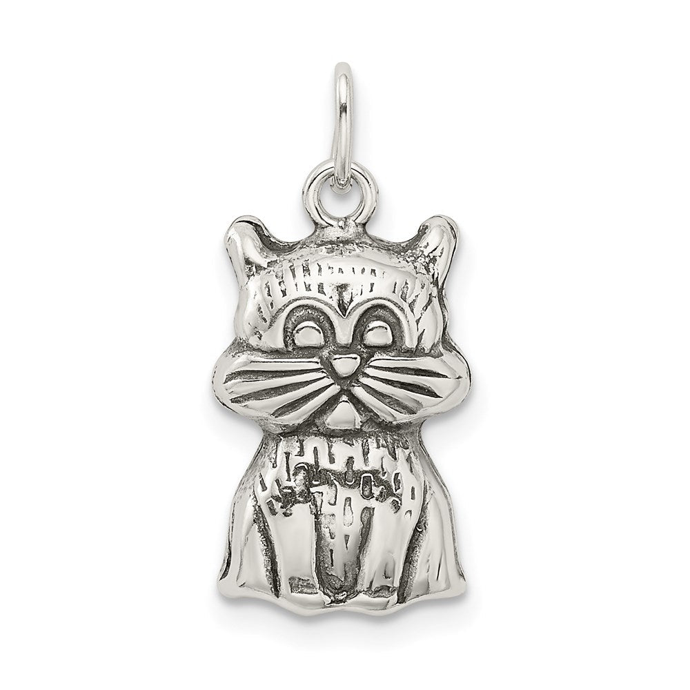 Sterlingsilber Antikisiert Katze Charm