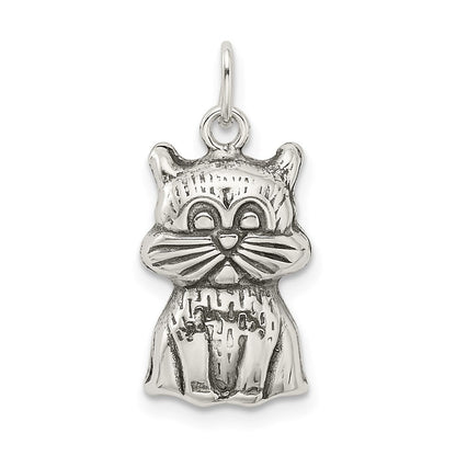 Sterlingsilber Antikisiert Katze Charm
