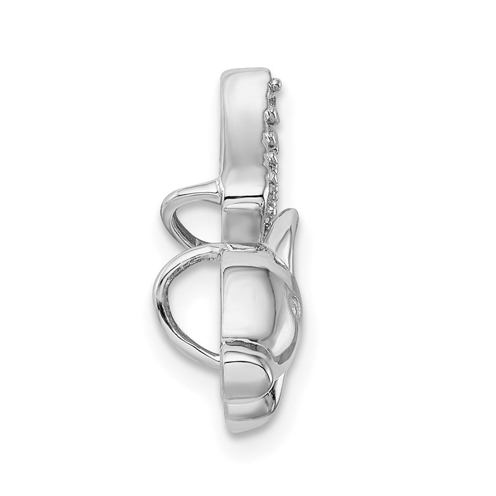 Sterlingsilber Rhodiniert Poliert mit Zirkonia Flying Pig Kette Anhänger