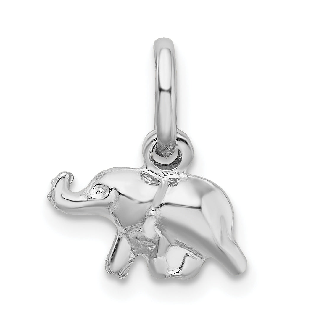 Sterlingsilber Rhodiniert Poliert Elefant Charm