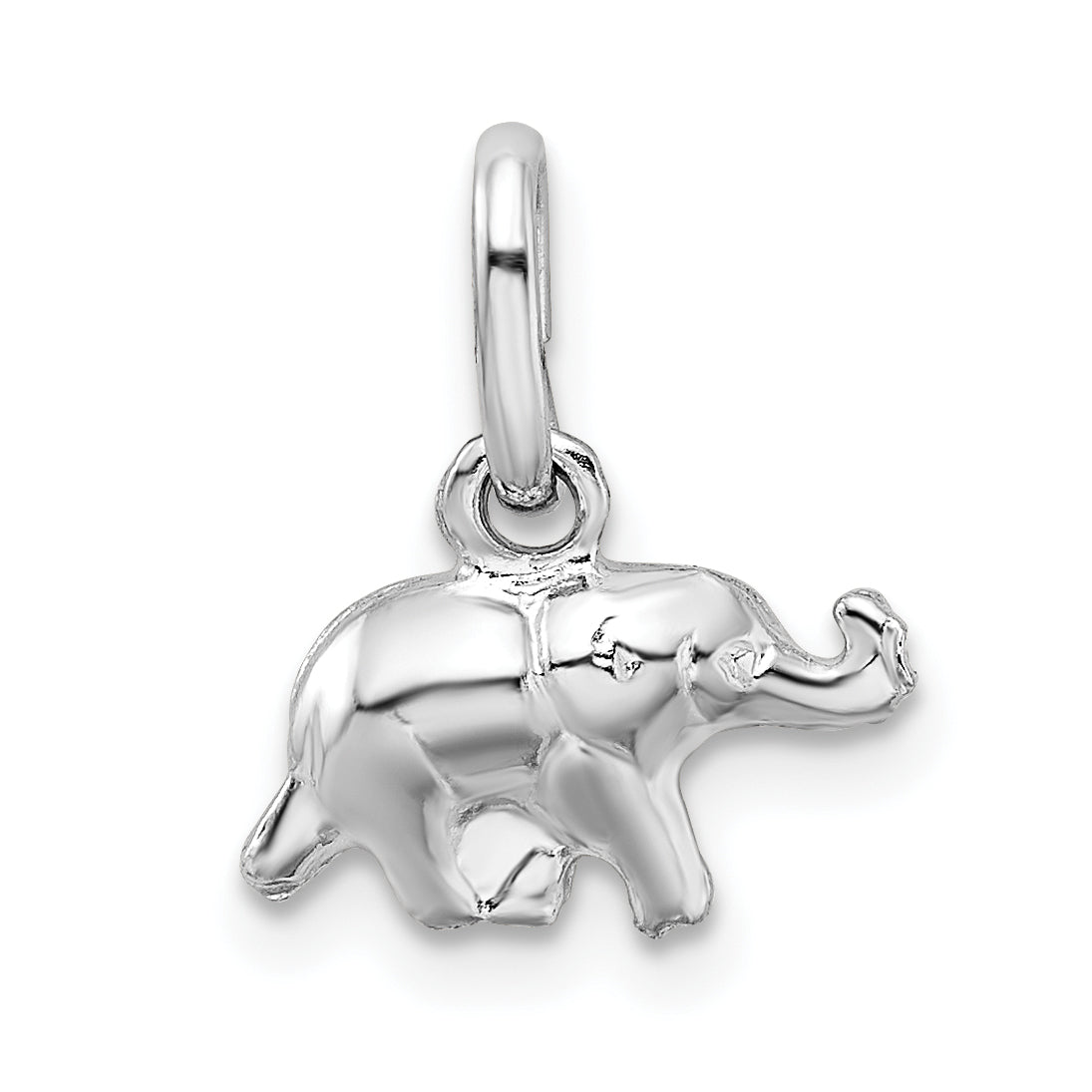 Sterlingsilber Rhodiniert Poliert Elefant Charm