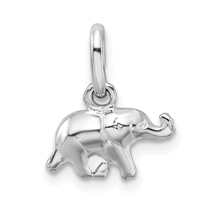 Sterlingsilber Rhodiniert Poliert Elefant Charm