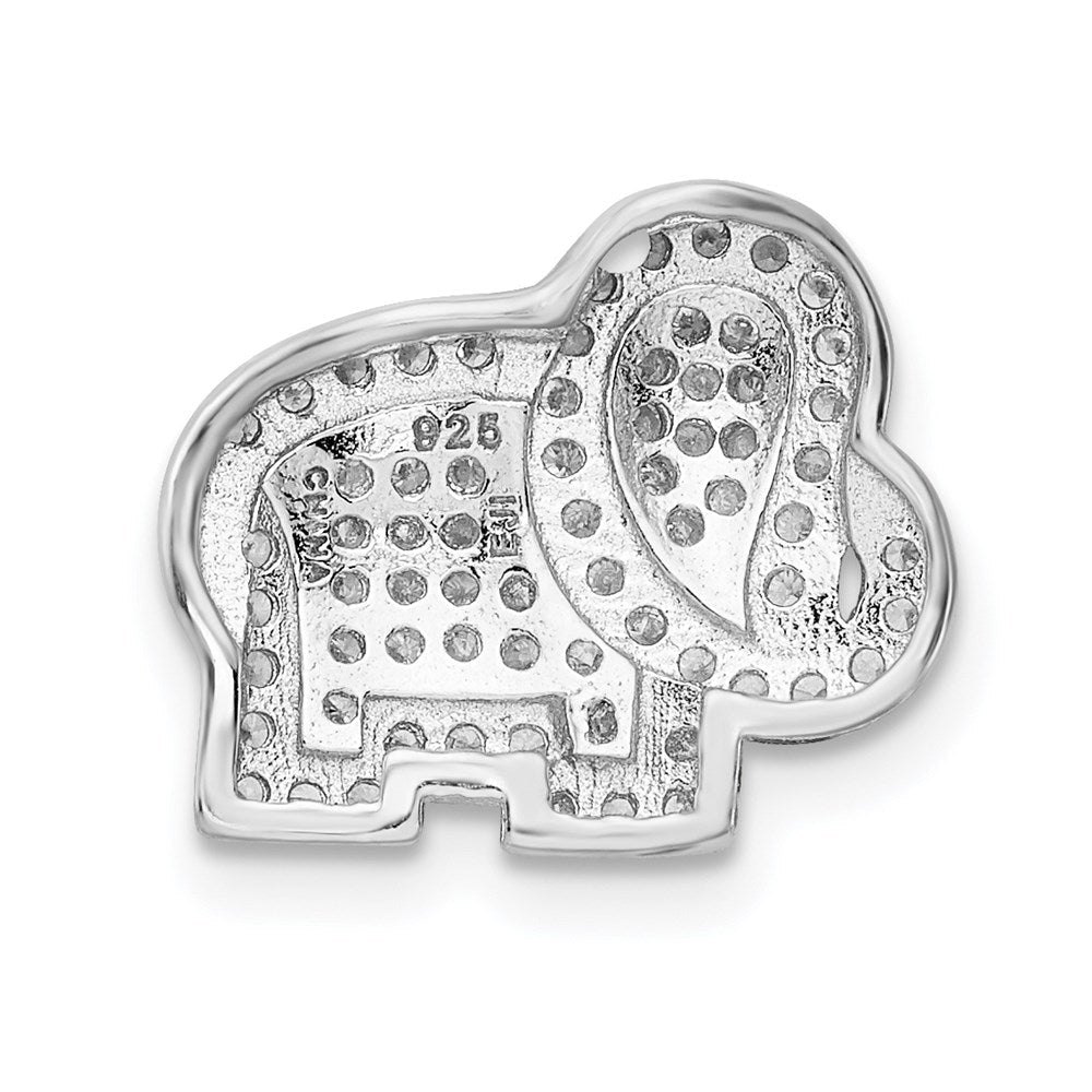 Sterlingsilber Rhodiniert Zirkonia Elefant Anhänger