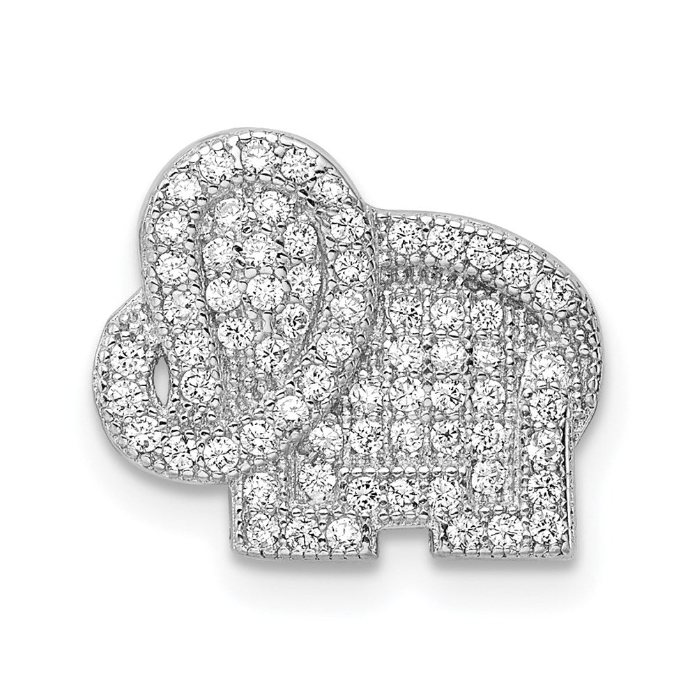Sterlingsilber Rhodiniert Zirkonia Elefant Anhänger